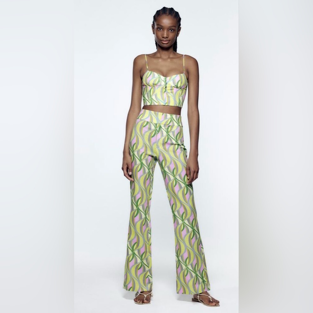 Zara wavy print crop top - Picture 2 of 7